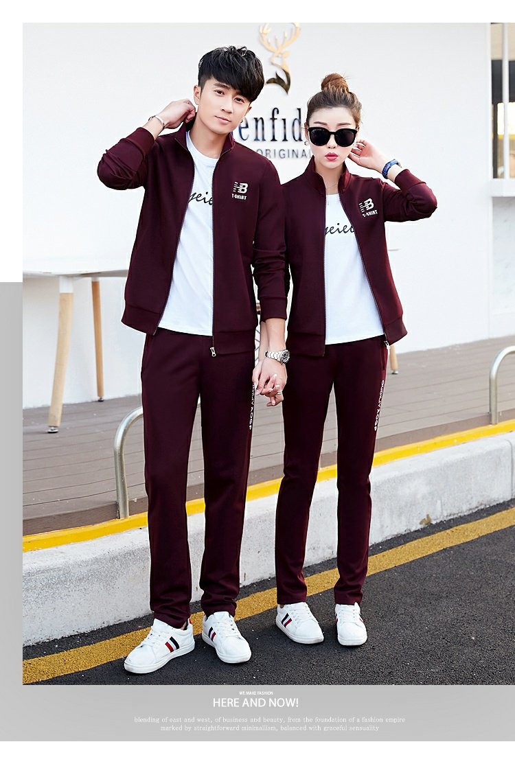 Bộ đồ cotton mùa thu 2018 xuân hè phiên bản Hàn Quốc của nam và nữ dài tay thường xuyên diện đồ thể thao áo len ba lỗ cỡ lớn bộ thể thao nam mùa đông