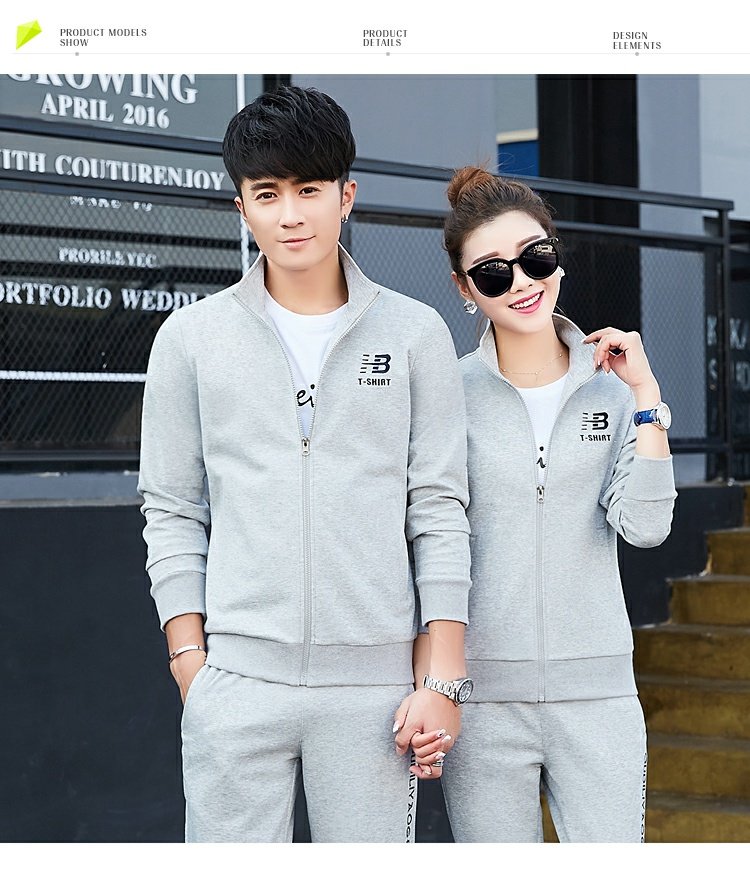 Bộ đồ cotton mùa thu 2018 xuân hè phiên bản Hàn Quốc của nam và nữ dài tay thường xuyên diện đồ thể thao áo len ba lỗ cỡ lớn bộ thể thao nam mùa đông