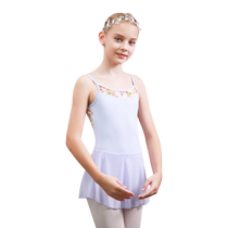柏屋芭蕾舞蹈儿童吊带蕾丝拼接体服女孩带裙连体练功服117242206