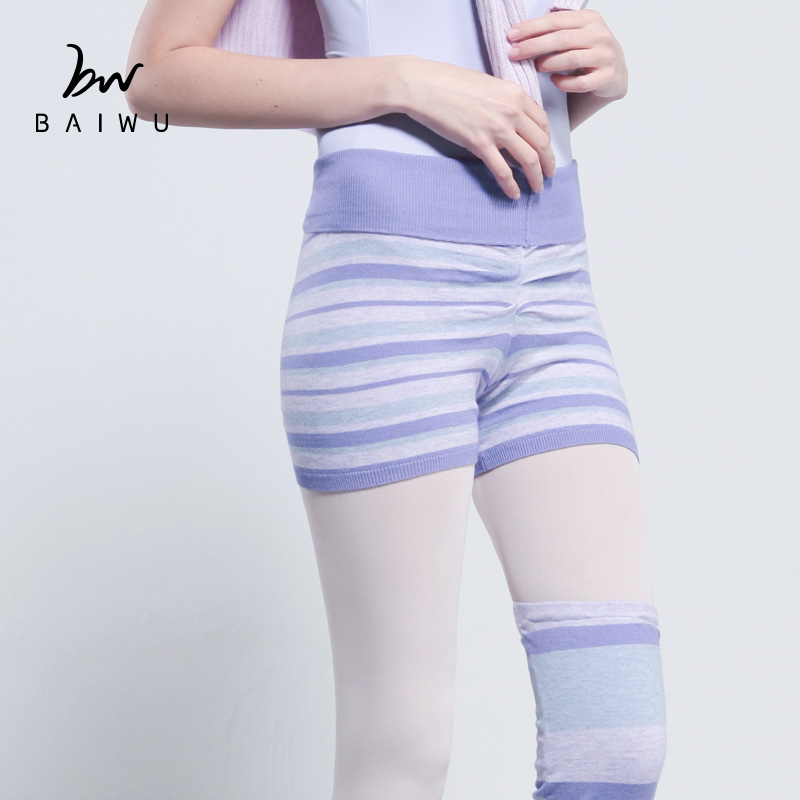 Cypress House Dance Court Dance Knitted Shorts Female Adults Keep Warm Down Waist Narrow Stitching Wool Shorts 117146019