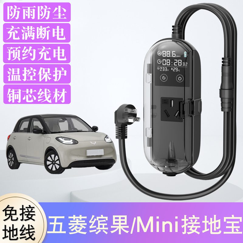 Wuling Binguo Grounding Adapter for Hongguang Mini New Energy Vehicles, No Grounding Wire Needed, Mini Charging Converter