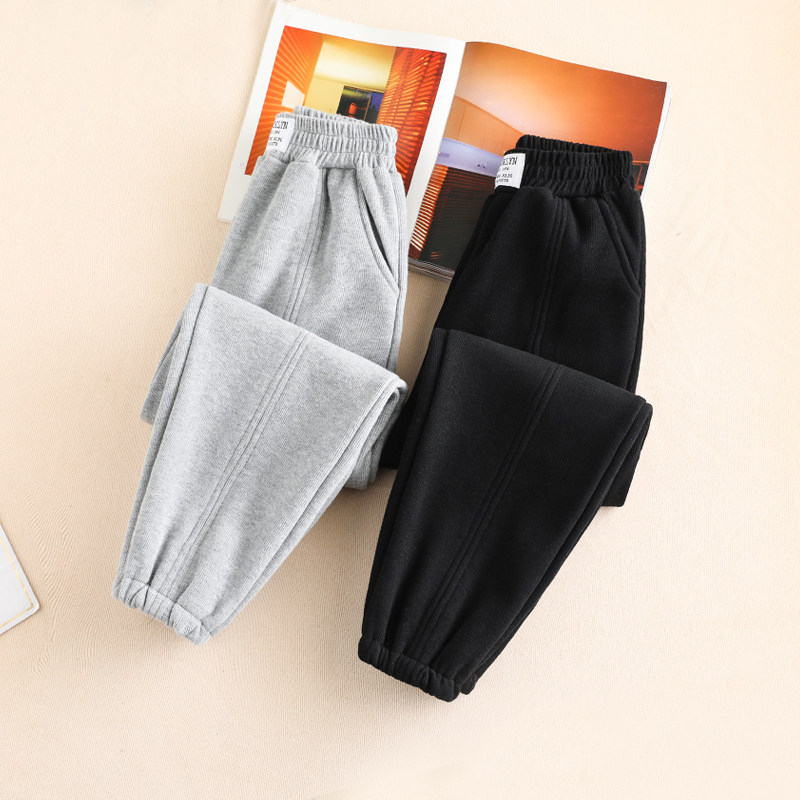 Girls Fall/Winter Sweatpants 2021 Winter Wear New Plus Plus Plus Kids Casual Sweat Pants Pants In The Big Boy Thick Feet