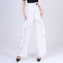 Dambao Roo New Lady White Lotus Leaf Lace Dance Pants With Dancing Pants Jitbar Dance Pants Dancing Pants Practice Pants
