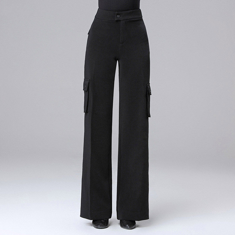 Dambao Roo New Women's Latin Pocket Pants Dance Pants National Mark Dance Pants Dancing Pants Practice Pants Multipocket Dance Pants