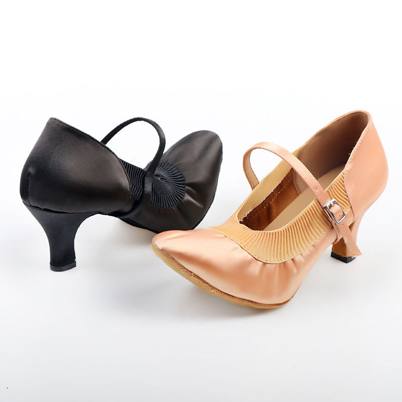 New Dan Baoluo women's modern dance shoes satin latin dance shoes high-heeled professional social dancer shoes dance shoes