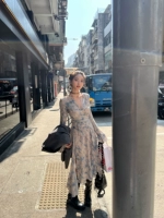 Синлей Лин Новый летний новый главный толчок!Частный сервер ac*e Printed Blue Floral Pling