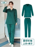 Зеленый лонгслив, хлопковый комплект