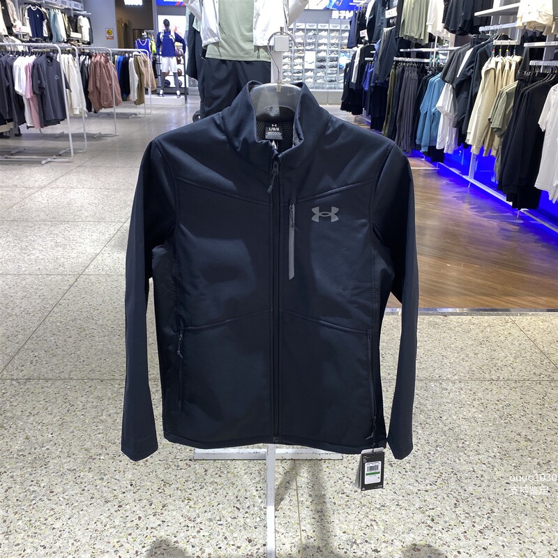 Under Armor Men's New Fashion Stand-Up Collar Sports Jacket Outdoor Windproof Comfortable Fitness Jacket 1321438
