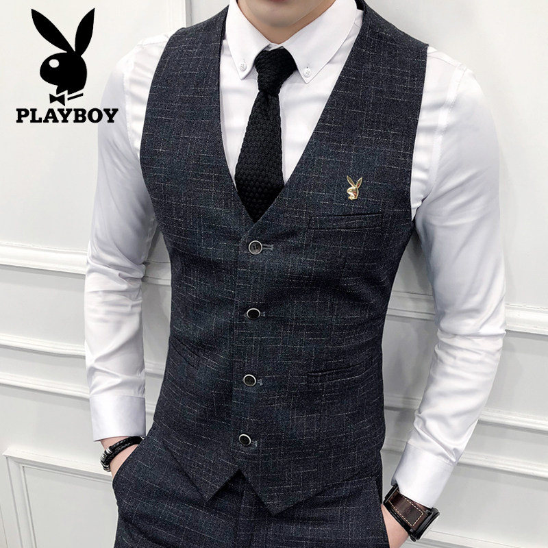Flower Playboy suit vest Men's Korean version Body Tide Suit Vest Groom Bridegroom Wedding Gown Brother Regiment