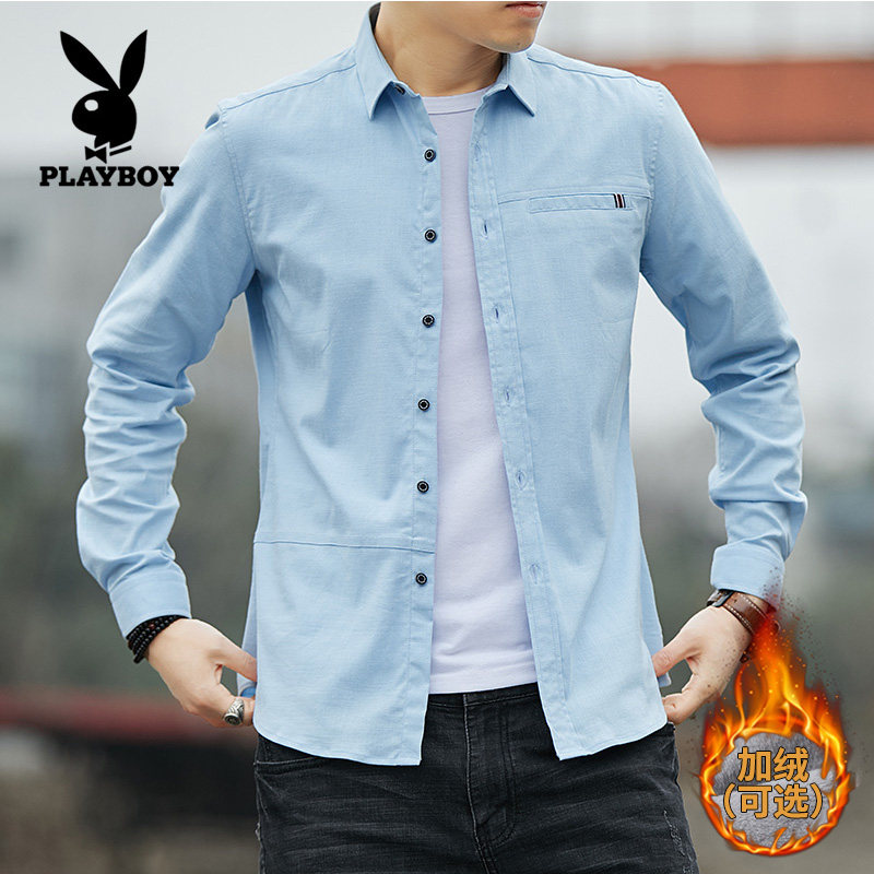 Floral Playboy shirt Men's spring long sleeves Loose Jacket Shirt Youth Casual Workout Korean version Trend Inch Shirt