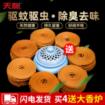 Sandalwood mosquito repellent incense home incense pan incense in the bedroom to clean the air toilet to taste the bathroom lasting aromatherapy