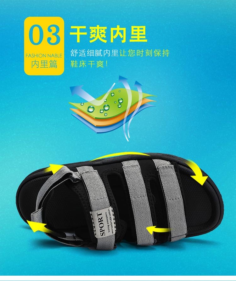 Mùa hè mới 2018 nam phẳng phiên bản Hàn Quốc của các môn thể thao hoang dã và dán ma thuật giải trí dép chống trượt cho nam giày quai hậu nam