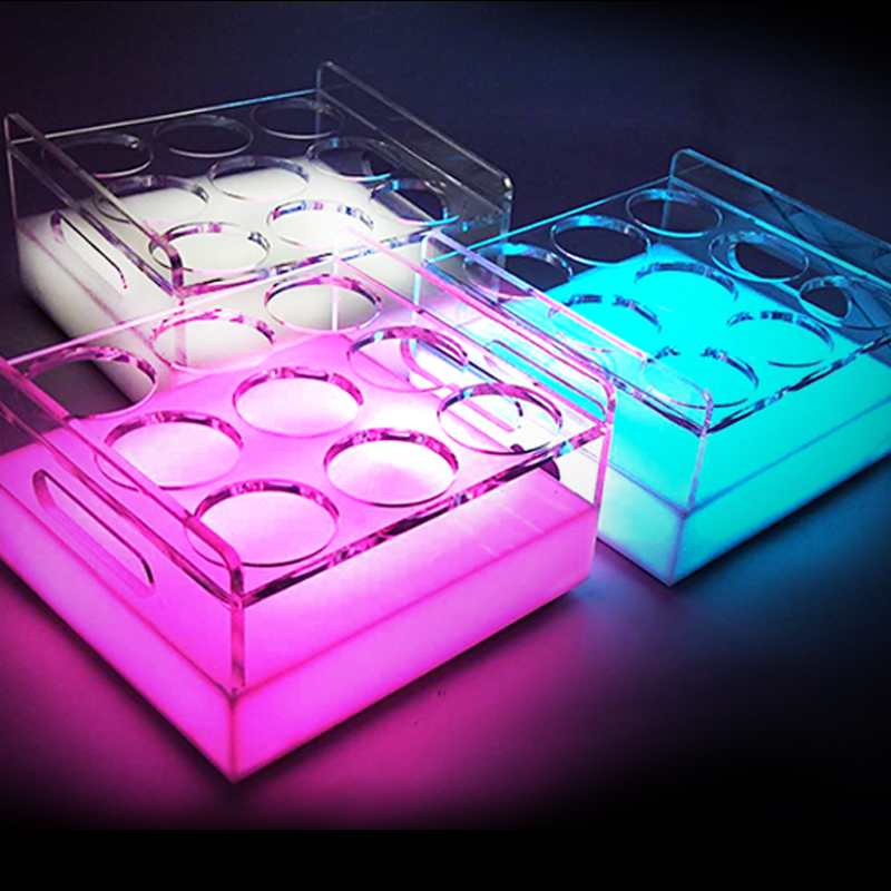 Luminous Cup Rack Bar KTV One Cup Holder Creative Bullet Cup Rack Cocktail of Acrylic LED Wine Rack Custom