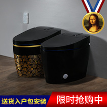 New black European-style home automatic toilet foot sensation seat electric one-piece smart toilet