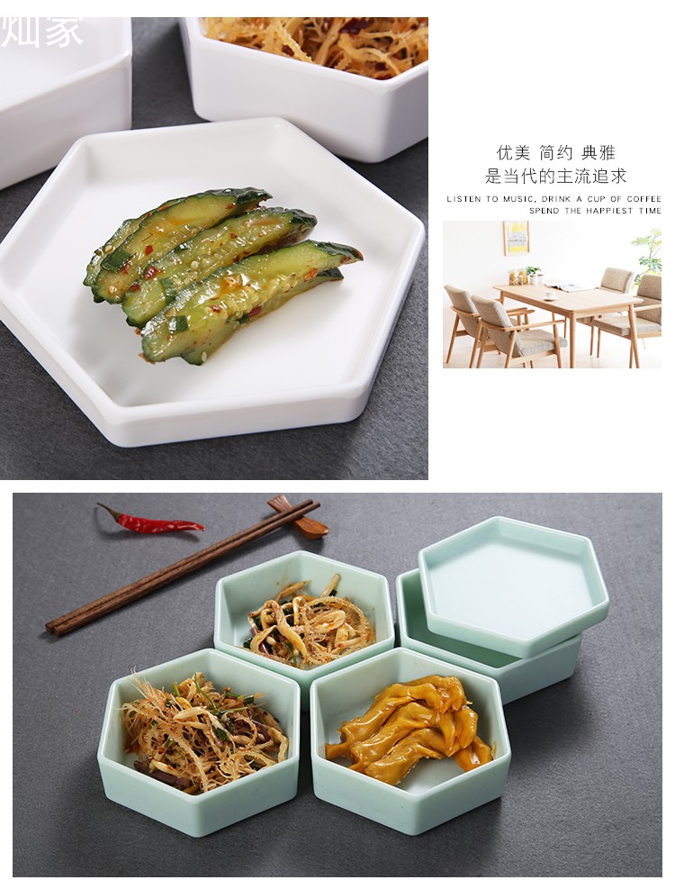 Hold to fall melamine porcelain - like hexagonal use creative snack characteristics of cold platter cold dish combination tableware hakka snacks and disc