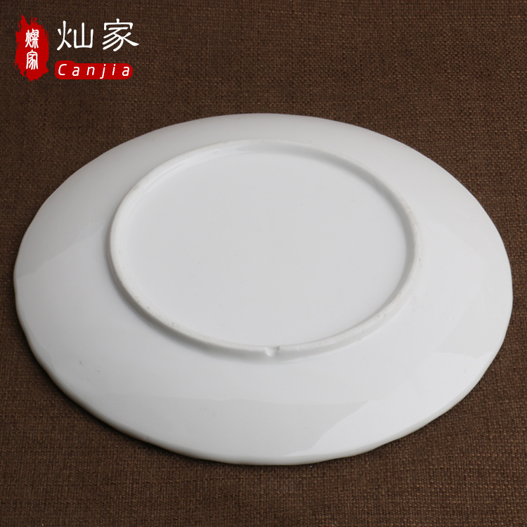 Can is home pure white ceramic tableware plate snack plate starch plate plate screw plate hot plate