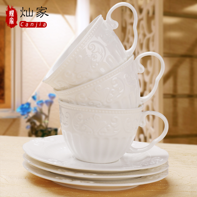 Ou 15 head ceramic tea sets ceramic coffee cup embossed coffee cup English afternoon tea tea set