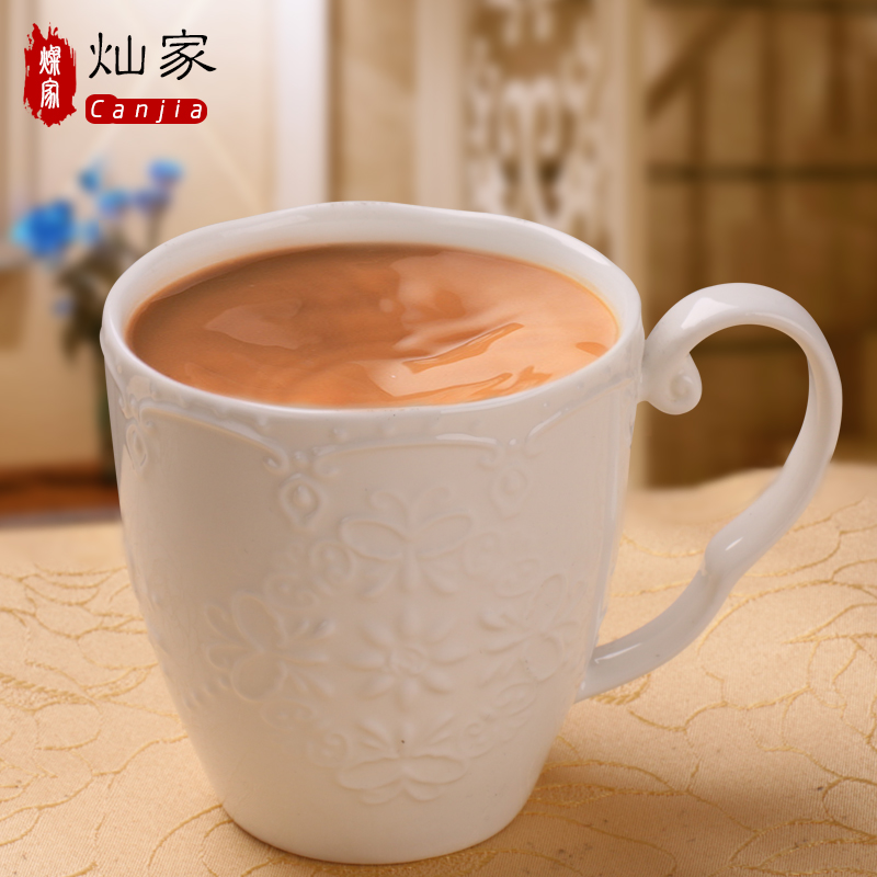 Ceramic keller mass fashion mark cup coffee milk cup creative flower tea lovers glass cup for breakfast