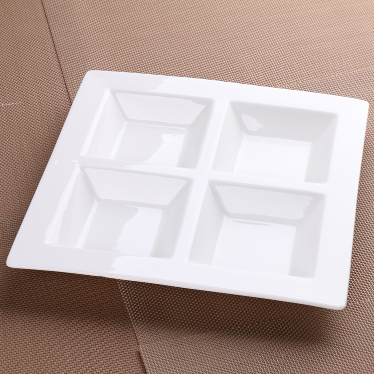The downtown home ceramic plate, dish of grid plate fast food dish seasoning cold dish home plate of fruit classification