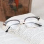 Khung phiên bản Hàn Quốc của kính phẳng có ống kính nam và nữ mô hình thủy triều retro da báo trang trí lưới kính đỏ kính tròn