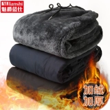 Мужские утепленные бархатные спортивные штаны для отдыха, для мужчины среднего возраста