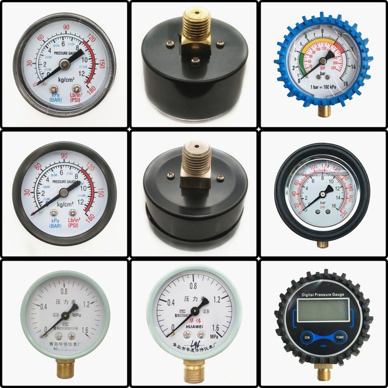 Small air pump air pound air compressor oil-free machine direct-line accessories pressure gauge barometer horizontal vertical
