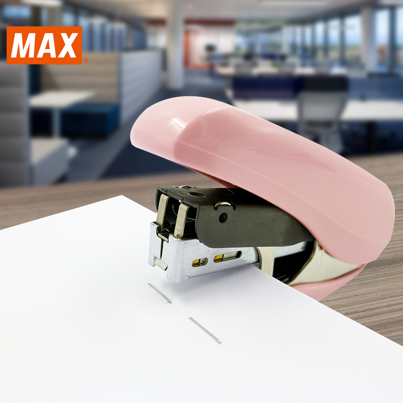MAX MAX imported stapler Students use small cute flat feet to order 40 pages 11FLSK limited edition with a stapler to take a picture of the needle delivery Home office labor-saving 50% stapler