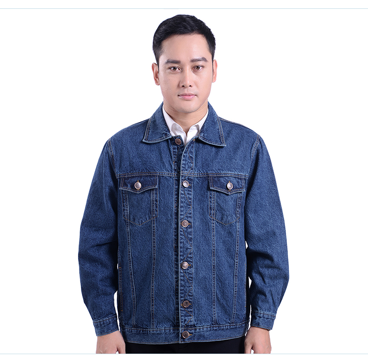 Của nam giới denim jacket tops cotton dày hàn quần áo làm việc quần áo bảo hộ ve áo mặc áo coat