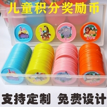 Customized learning coins Plastic coins Childrens reward coins Primary school students  points coins Family encouragement coins Class exchange coins