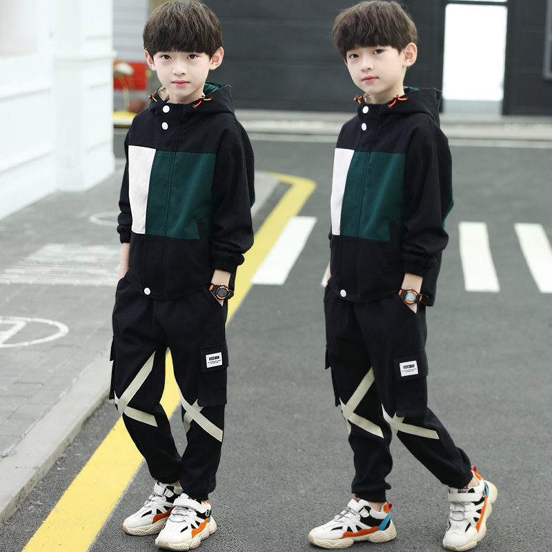 Children's Clothing Boys Spring Suit 2022 New Medium And Big Boy Spring and Autumn Korean Version Handsome Two-Piece Set Of Foreign Air