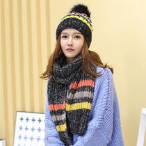 Female Winter Hat Summer Women Wave 100 hitch Han version Knitted Hat Casual Gross Line Hat Han Version Plus Suede Thickened Bicycling Hat Suit