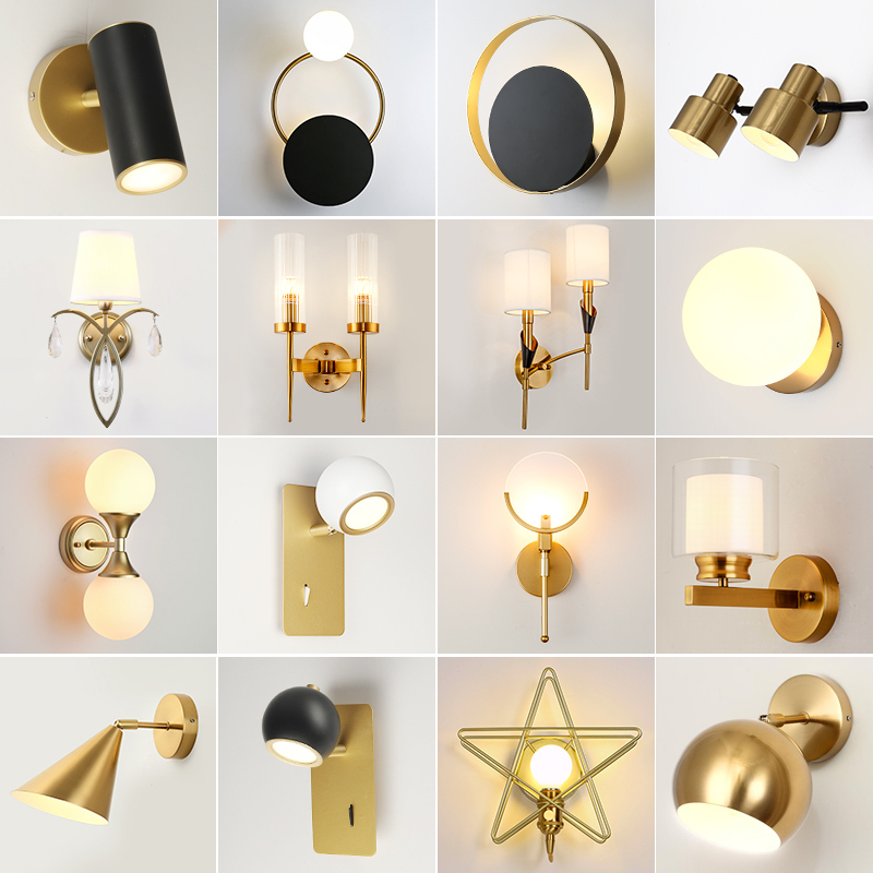 Nordic Wall Lamp Light Lavish Bedroom Headboard Minimalist Walkway Light Hallway Living-room Rear Modern Luminaire Make-up Room Mirror Front Light