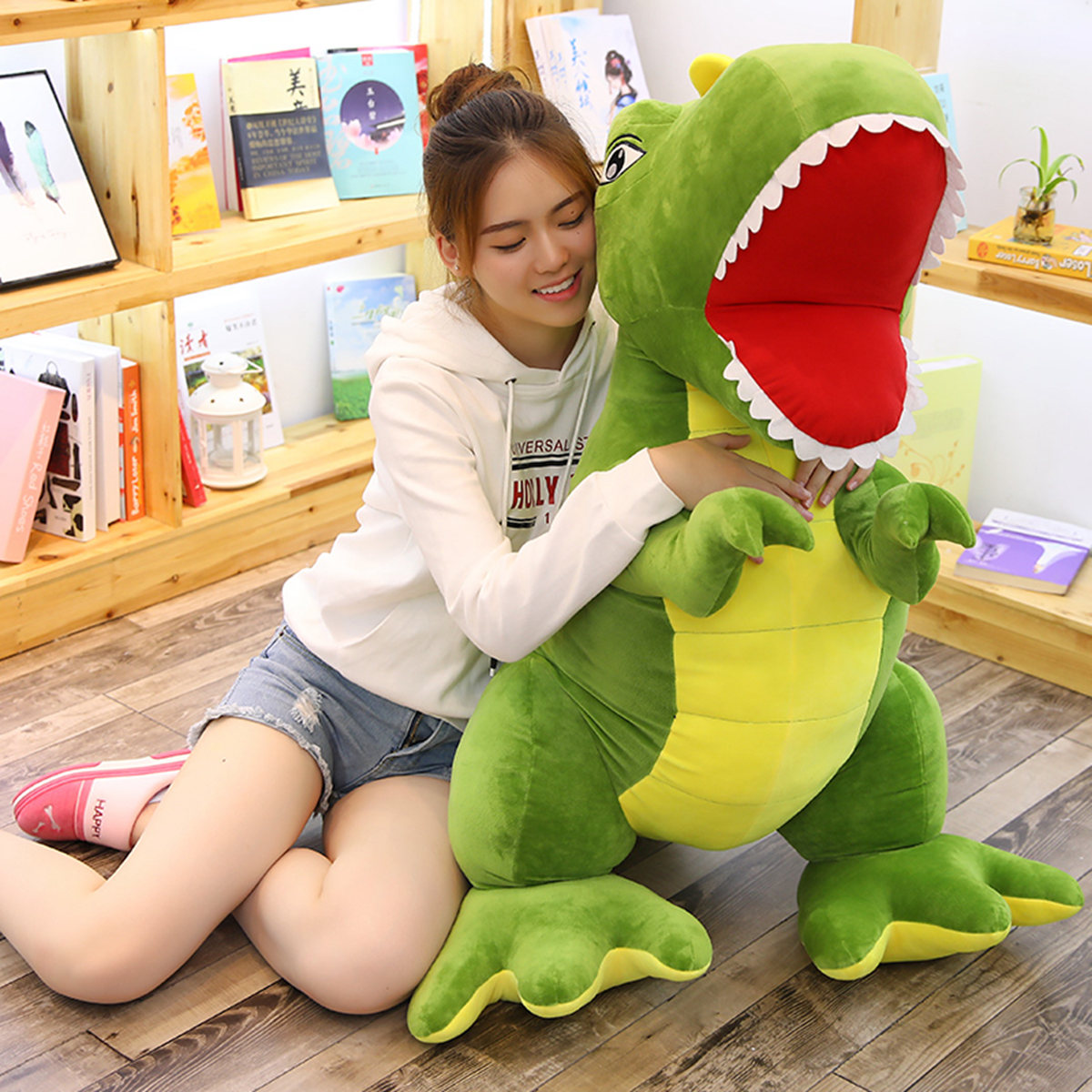 Bully dragon paparazzi dinosaur wool suede toy sleeping with pillow cloth doll doll boy cartoon children's birthday present