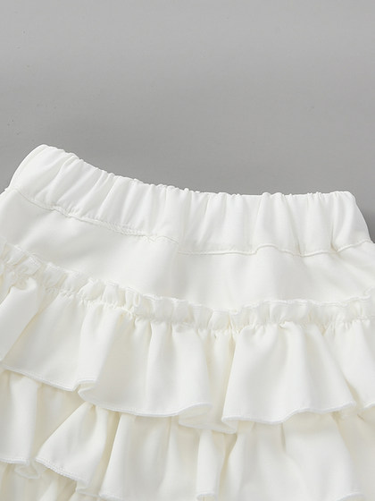 女童白色蛋糕裙2025夏季少女可爱公主蓬蓬裙韩版显瘦时尚高腰裙裤