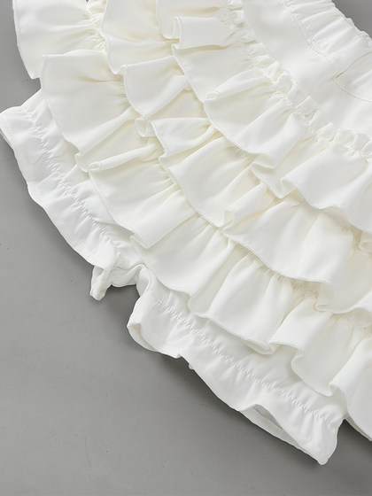 女童白色蛋糕裙2025夏季少女可爱公主蓬蓬裙韩版显瘦时尚高腰裙裤