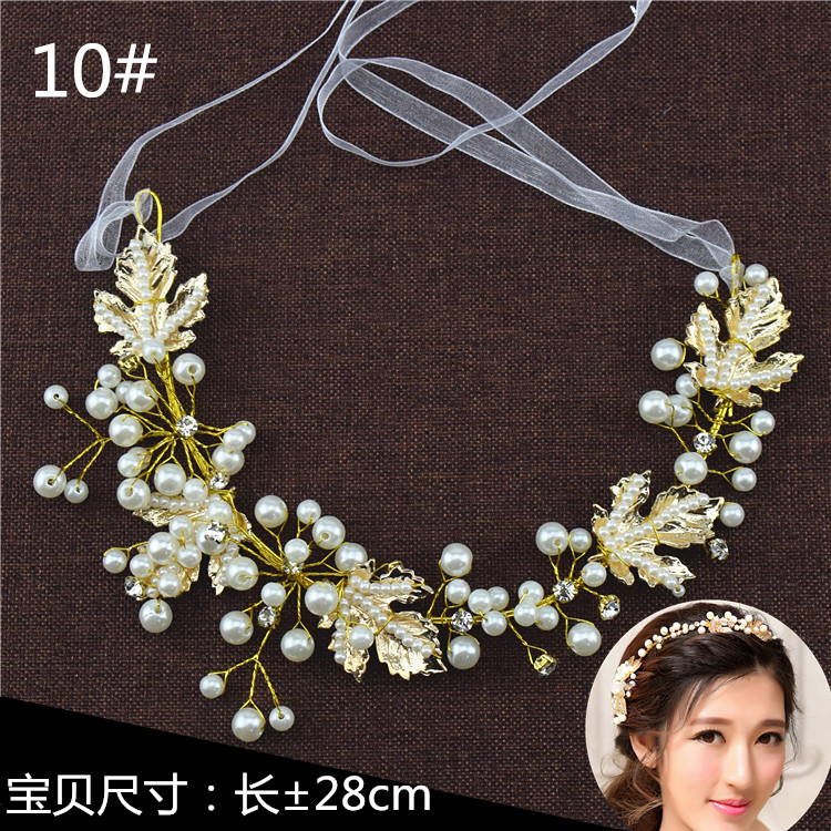 Cô dâu vương miện vàng lá baroque ảnh studio phụ kiện tóc headband váy cưới bánh mì nướng phụ kiện quần áo dây buộc tóc cho bé gái