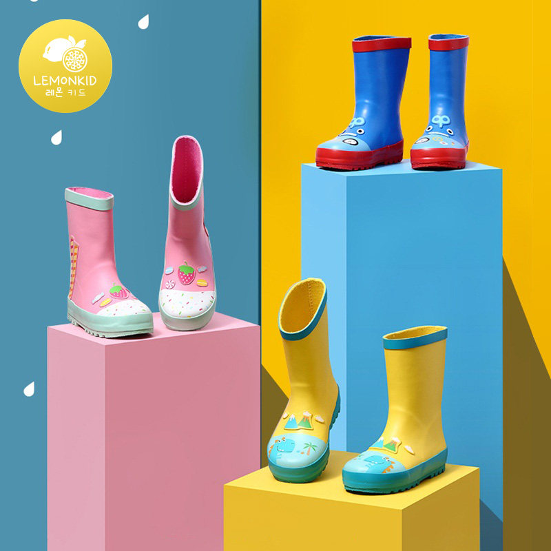 Children's rain boots boys and girls water shoes baby kindergarten non-slip rubber shoes primary school children children fashion rain boots