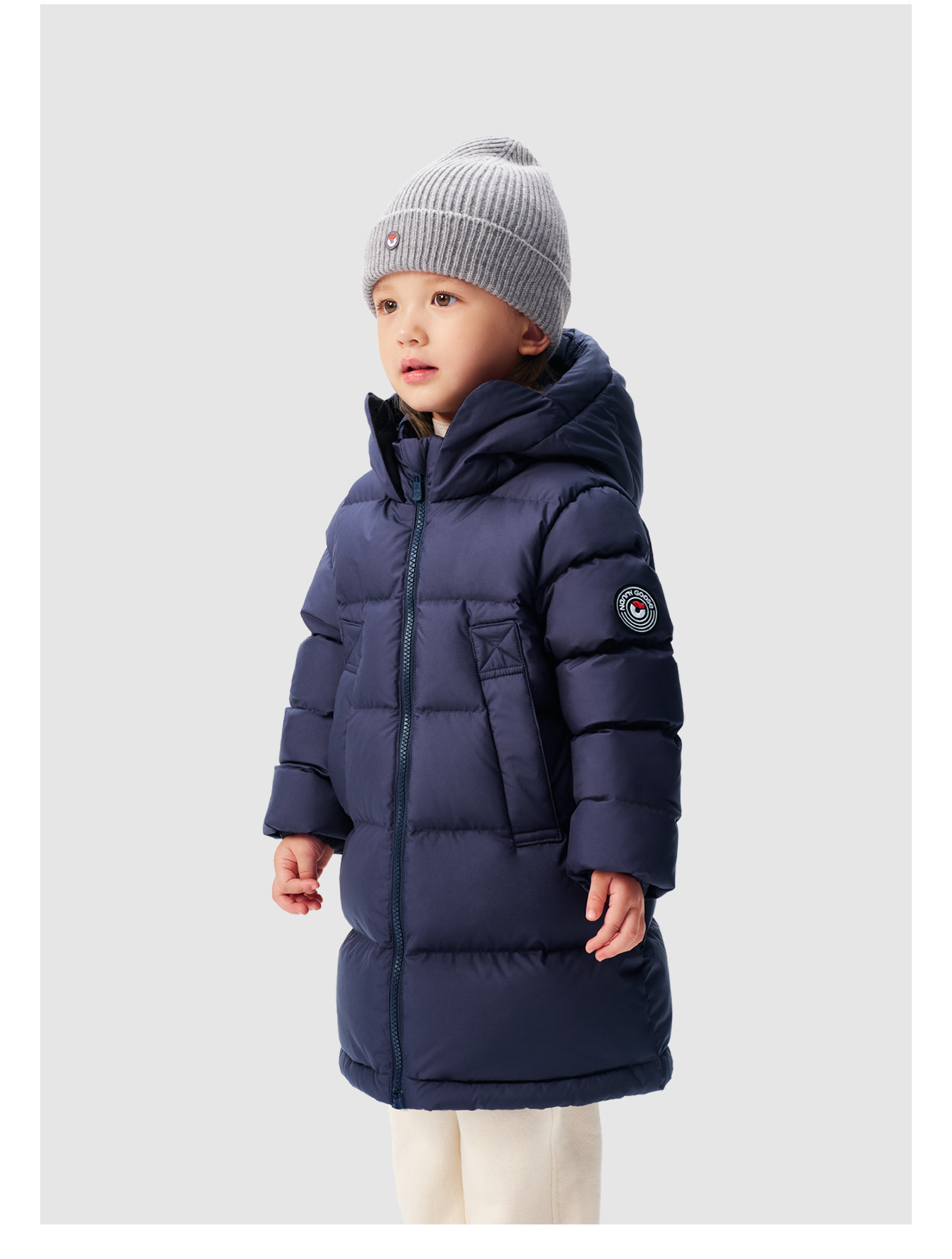 Nanny Goose Mid Length Long Length Face Care Thickened Children's down Jacket — 18