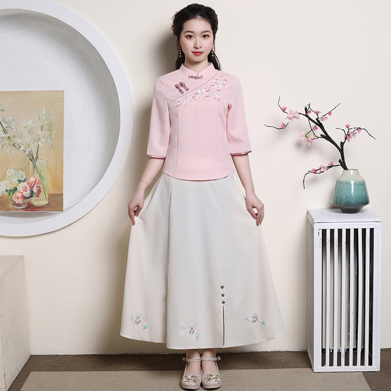 New improved Hanfu Tang costume ancient costume Female Republic of China style daily retro Chinese suit Chinese style fairy dress