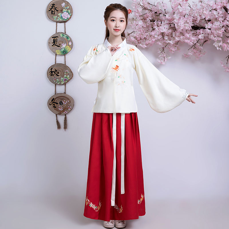 New Chinese style old Han dress female Ming Han dress show dress daily improved waist autumn and winter super fairy