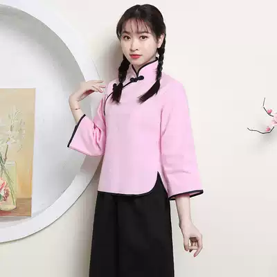 Republic of China student dress female Women's Republic of China style women's May 4th Youth dress Zhongshan suit graduation photo chorus retro costume