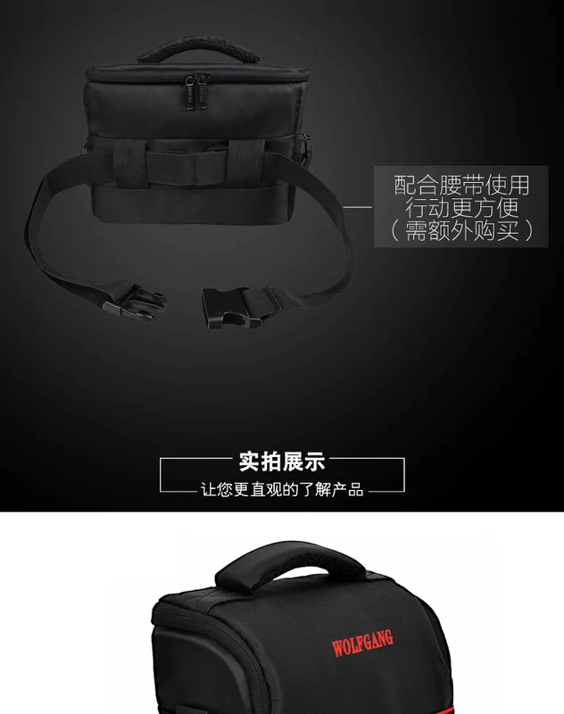 WOLFGANG Máy ảnh DSLR túi chụp ảnh đơn giản chuyên nghiệp xách tay Canon Sony máy ảnh kỹ thuật số thiết lập vải không thấm nước - Phụ kiện máy ảnh kỹ thuật số túi đựng máy ảnh mirrorless