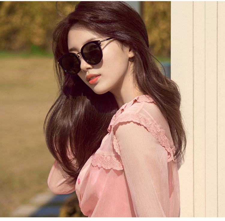 Kính râm nữ triều 2018 mới khoe kính thông minh Phiên bản Hàn Quốc cá tính thủy triều tròn mặt retro Kính râm gió retro kính nam đẹp