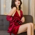 Đồ ngủ của phụ nữ mùa thu và mùa đông nhung vàng dây áo choàng của phụ nữ hai mảnh Dịch vụ nhà Hàn Quốc áo choàng tắm gợi cảm có thể mặc áo ngủ Night Robe