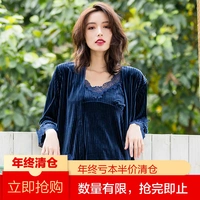 Gqueen có thể mặc một dịch vụ gia đình mùa đông mới flannel nhung nhung ba mảnh nhung vàng đồ ngủ phụ nữ mùa thu và mùa đông đồ bộ thun lạnh