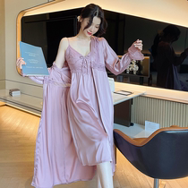 Sexy Sleepwear Womens Summer Ice Silk Sleepwear Two Sets Fairy Girl Private Room Harnesses Sleeping Skirts Lady Spring Autumi Season