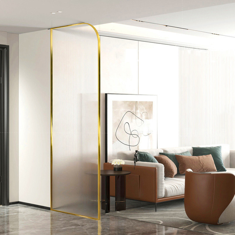 Modern entrance door screen partition porch cabinet living room simple semi-circular arc Changhong glass decorative wall frame