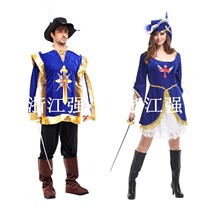 Halloween costume Adult male and female Crusader knight costume cosplay Medieval French Musketeer performance costume