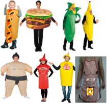 Halloween food theme costume Pizza Burger Hot Dog M Bean Banana costume Oktoberfest beer costume