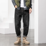 Демисезонные джинсы, штаны, свободный прямой крой, 2025 года